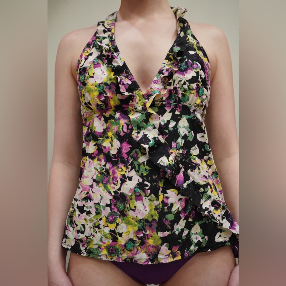 Floral Halter Neck Tankini Set